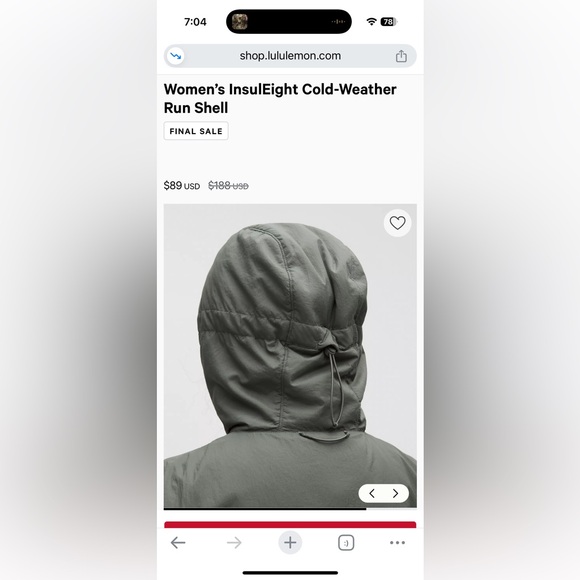 lululemon Women’s InsulEight Cold-Weather Run Shell in green - Picture 10 of 14